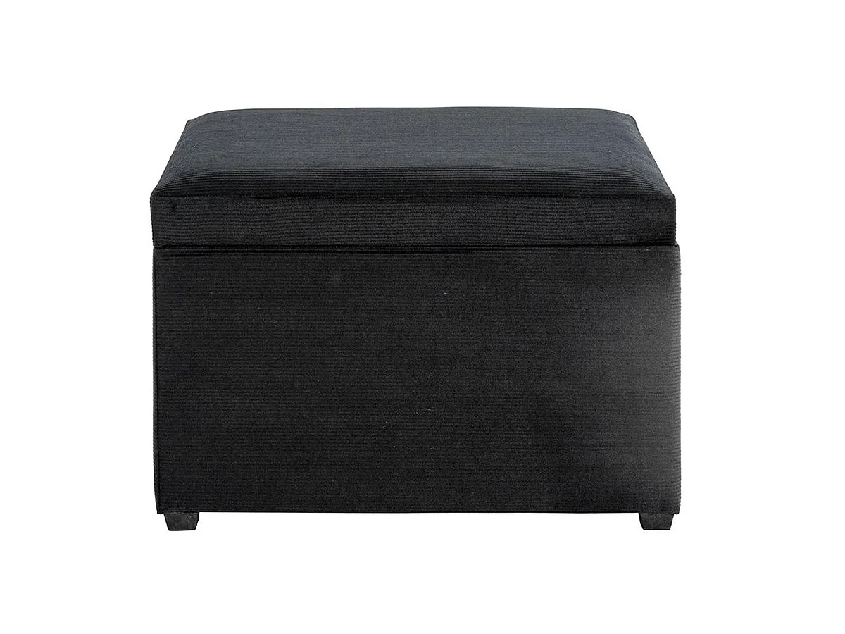 Banc Coffre de Rangement Côtelé "Timmy" 58cm Noir