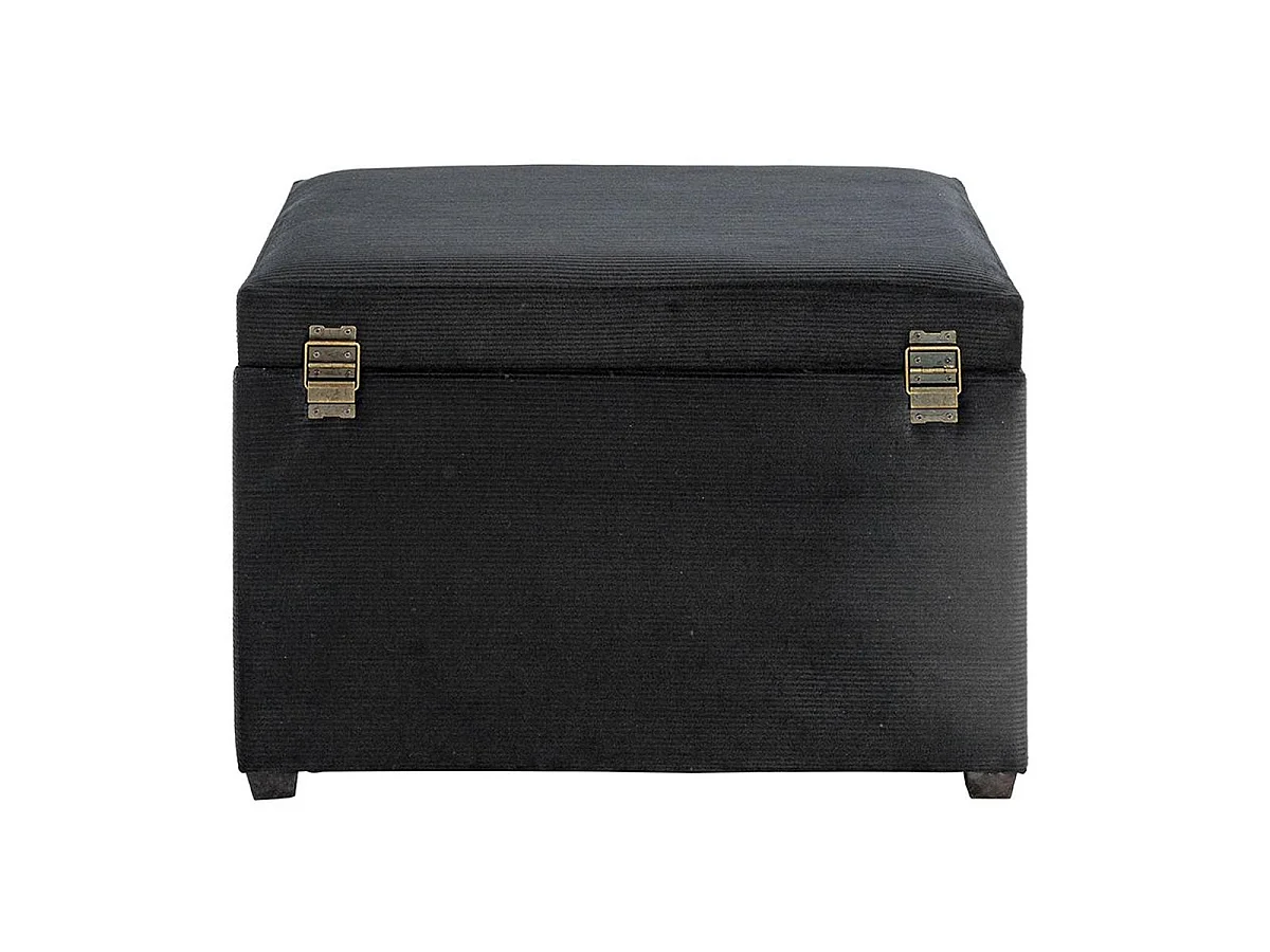 Banc Coffre de Rangement Côtelé "Timmy" 58cm Noir