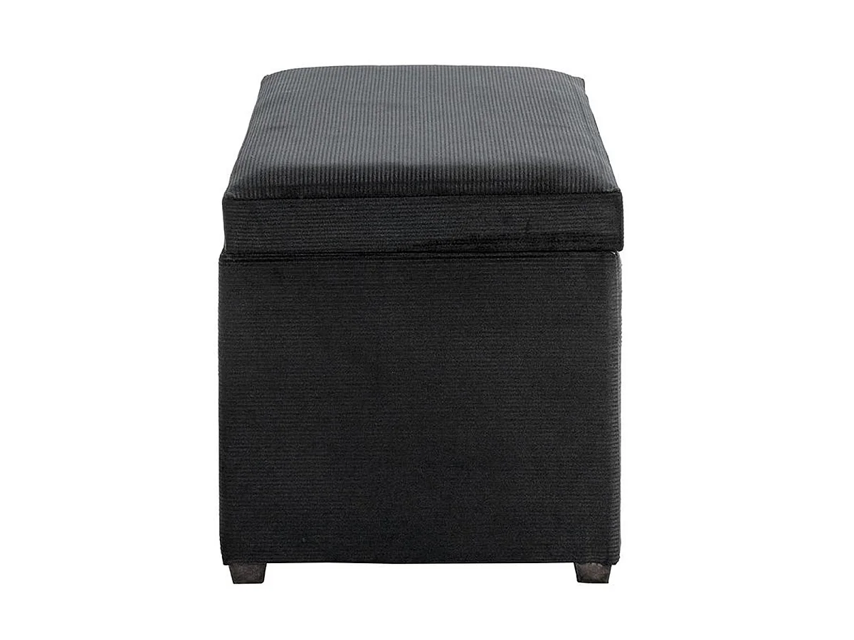 Banc Coffre de Rangement Côtelé "Timmy" 58cm Noir
