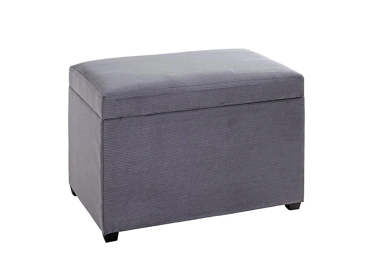 Banc Coffre de Rangement Côtelé "Timmy" 58cm Gris