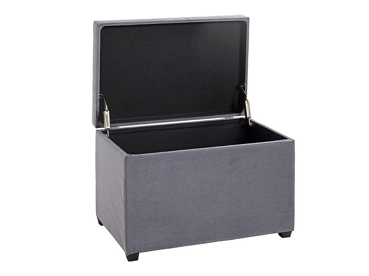 Banc Coffre de Rangement Côtelé "Timmy" 58cm Gris