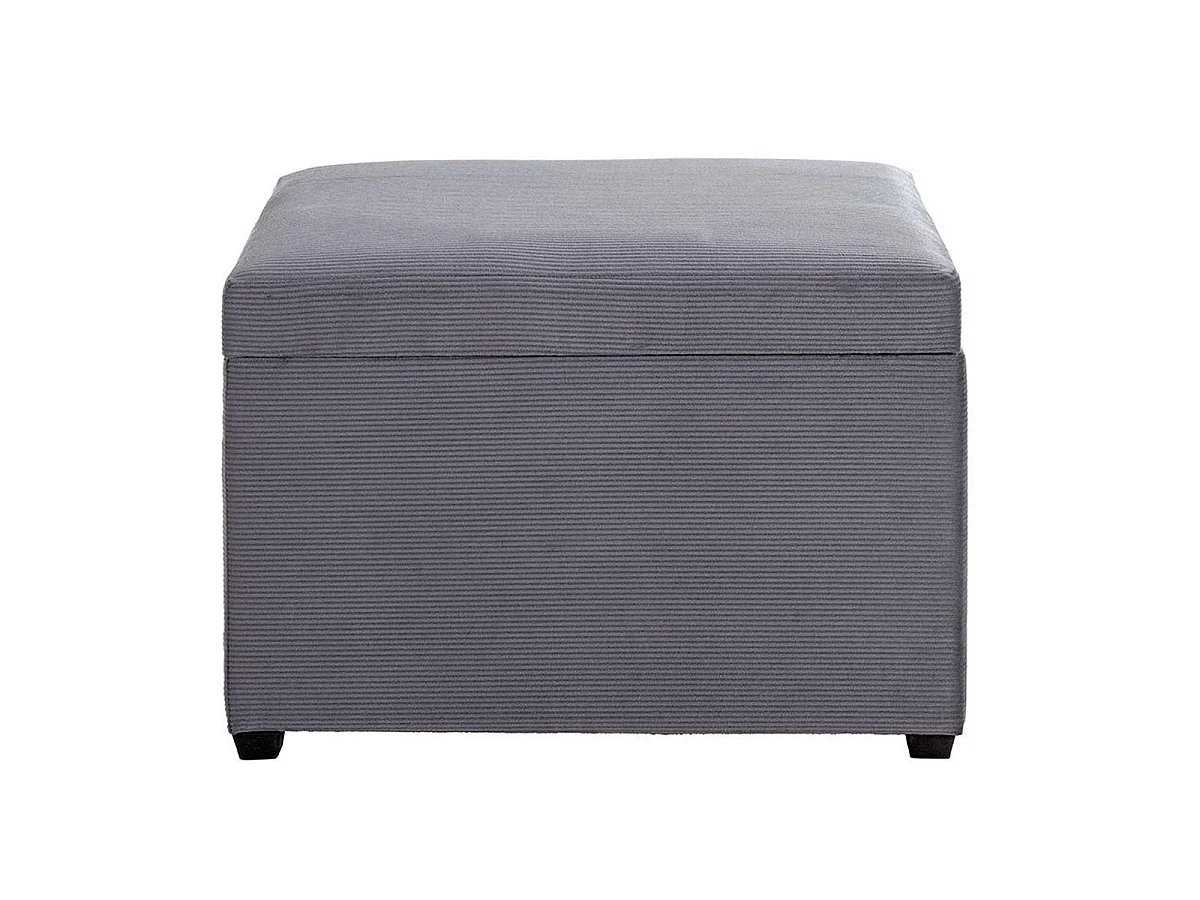 Banc Coffre de Rangement Côtelé "Timmy" 58cm Gris