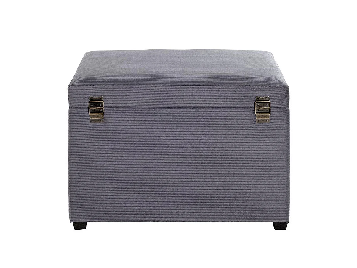 Banc Coffre de Rangement Côtelé "Timmy" 58cm Gris