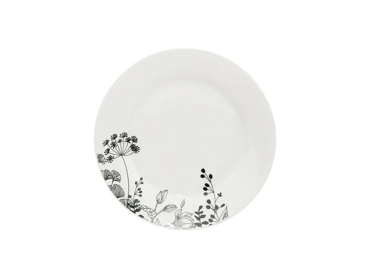 Service de Table 18 Pièces "White Floral" 26cm Blanc
