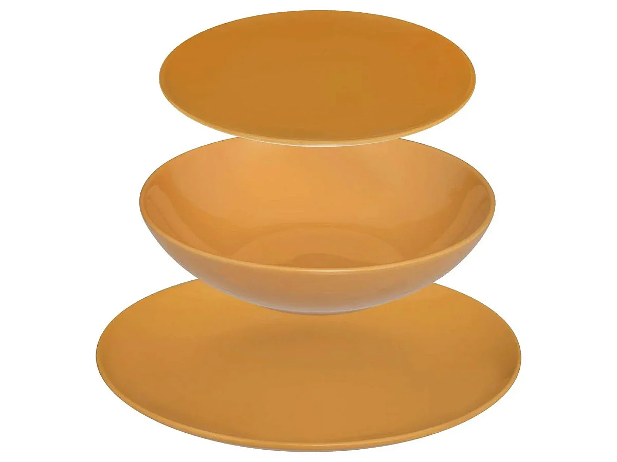 Service de Table 18 Pièces "Colorama" 26cm Jaune