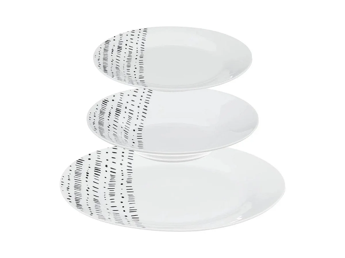 Service de Table 18 Pièces "Berbère" 27cm Blanc
