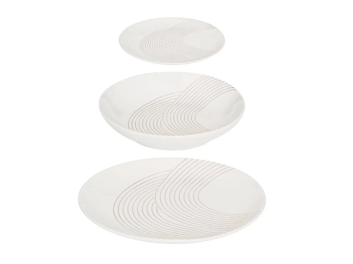 Service de Table 18 Pièces "Sky Lounge" 27cm Blanc