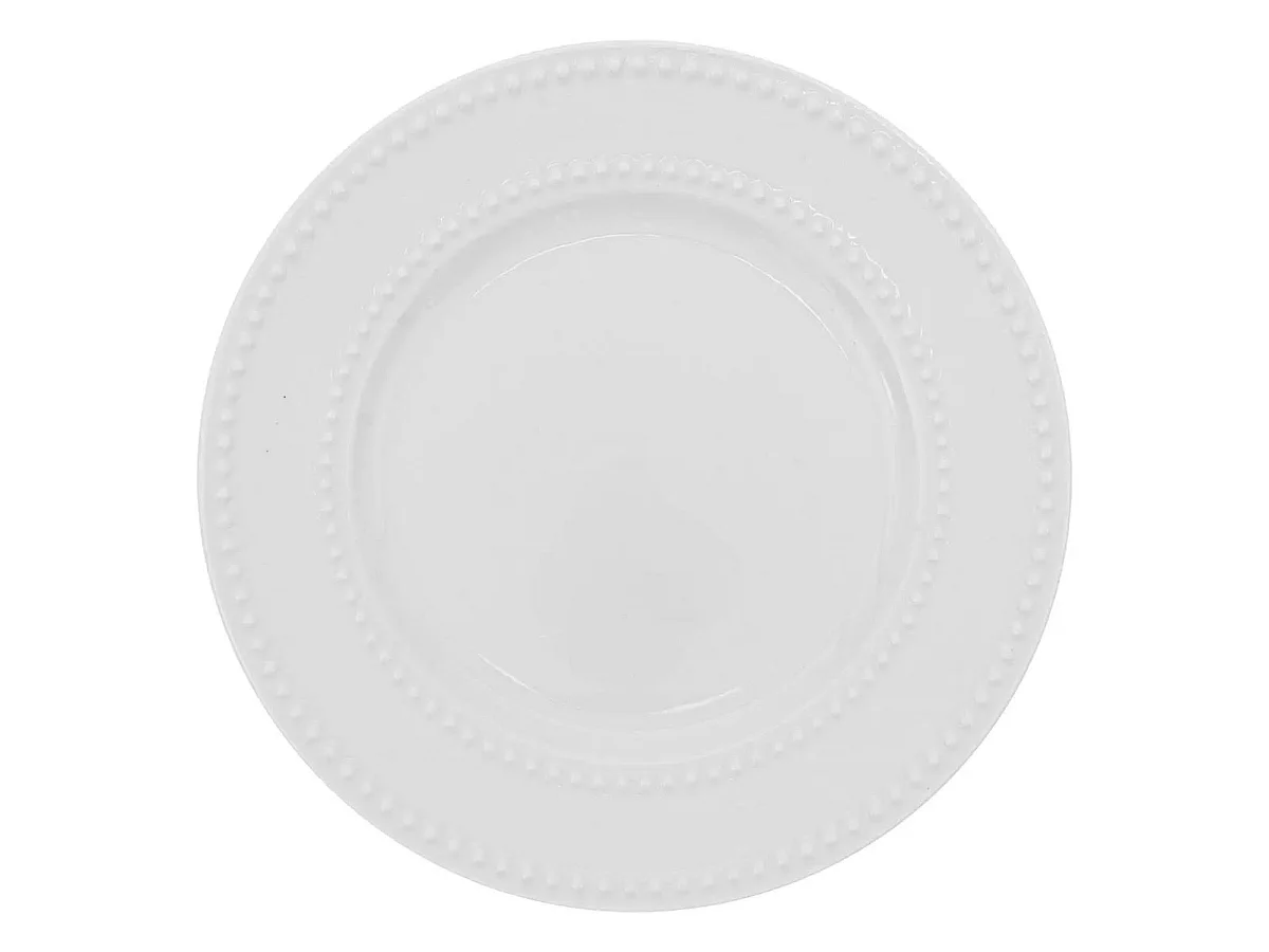 Service de Table en Porcelaine 18 Pièces "Perle" 27cm Blanc