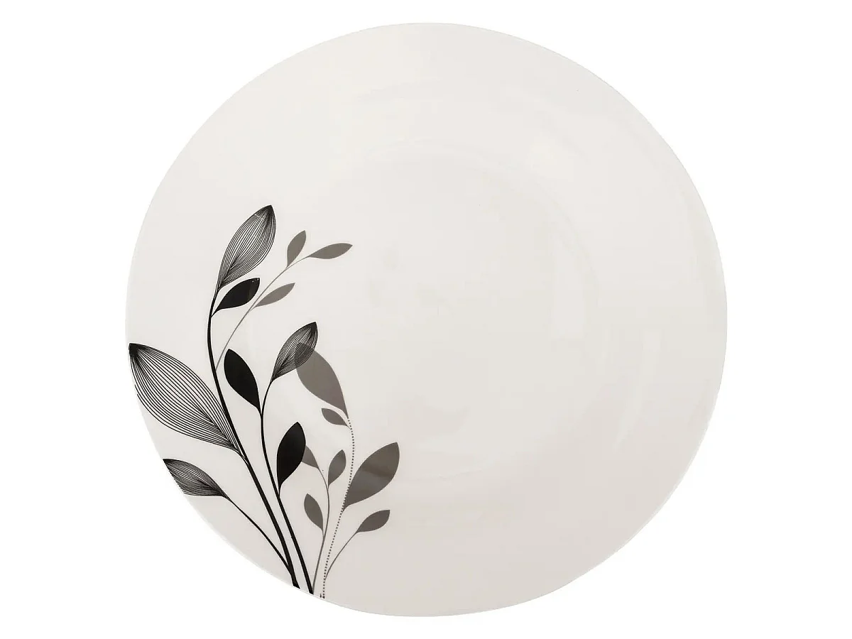 Service de Table 18 Pièces "Lila" 26cm Blanc & Noir