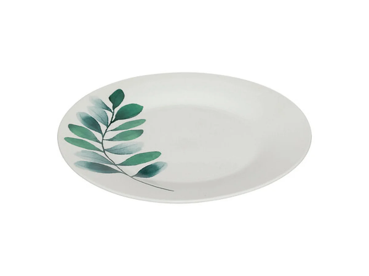 Service de Table 18 Pièces "Végétal" 26cm Blanc