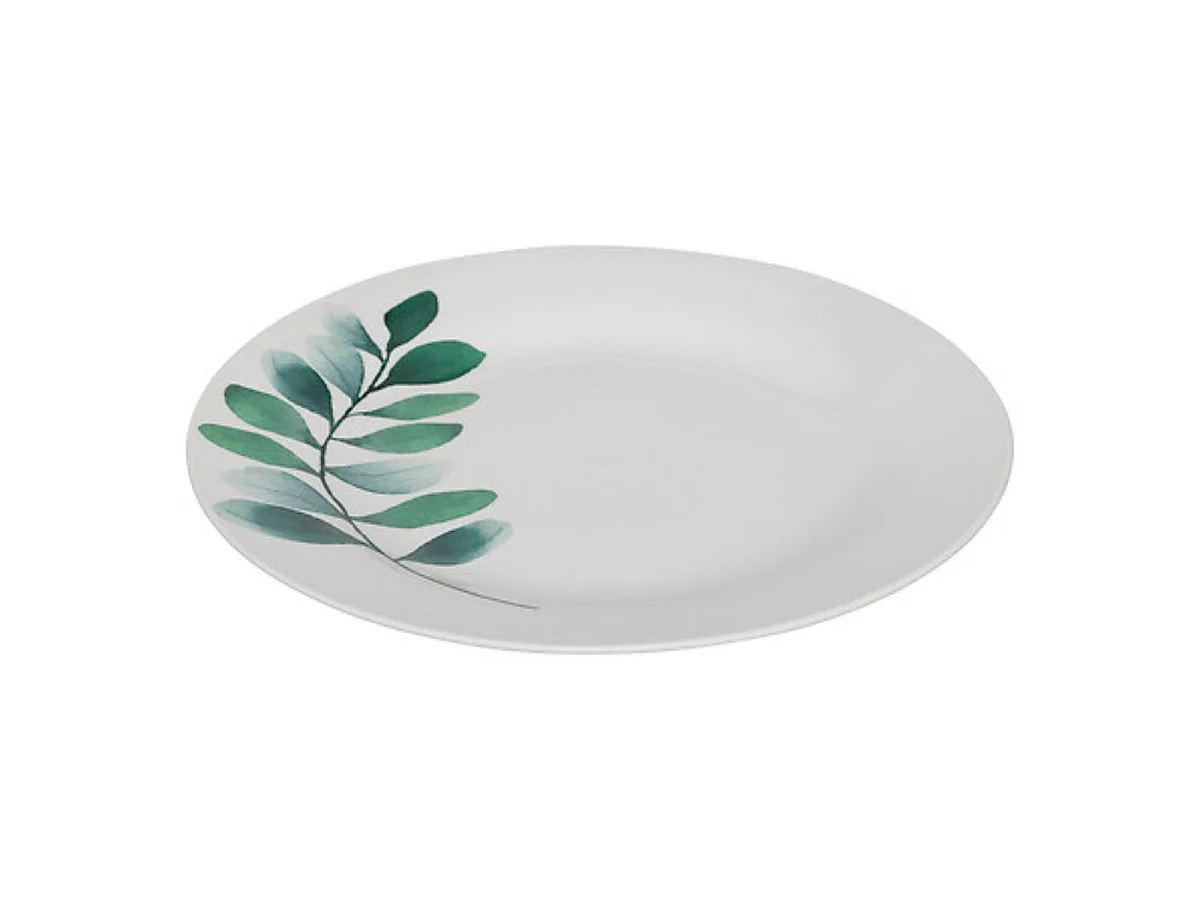 Service de Table 18 Pièces "Végétal" 26cm Blanc