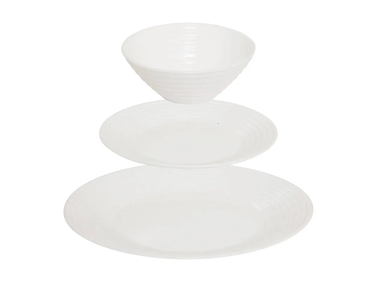Service de Table 12 Pièces "Héloïse" 26cm Blanc