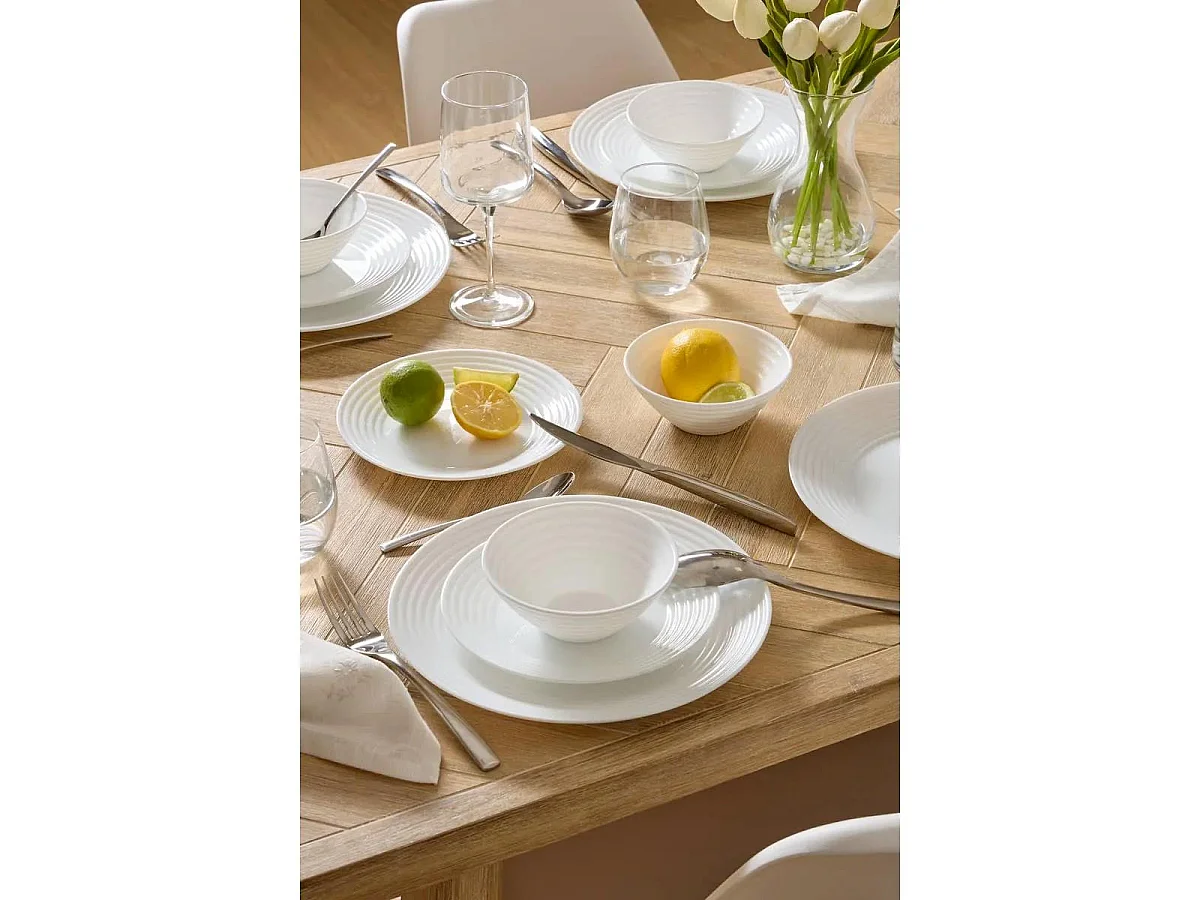 Service de Table 12 Pièces "Héloïse" 26cm Blanc