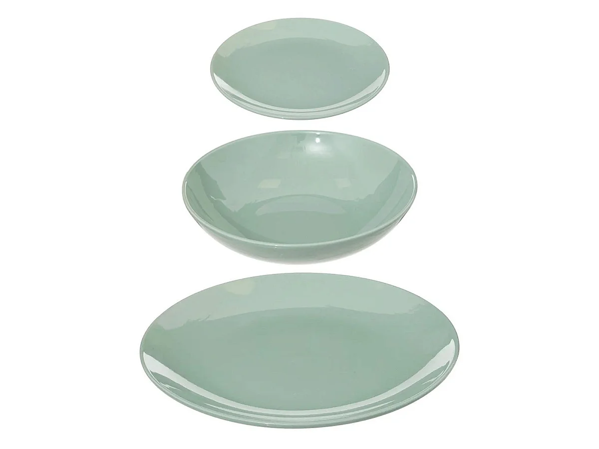 Service de Table 18 Pièces "Colorama" 26cm Vert Menthe
