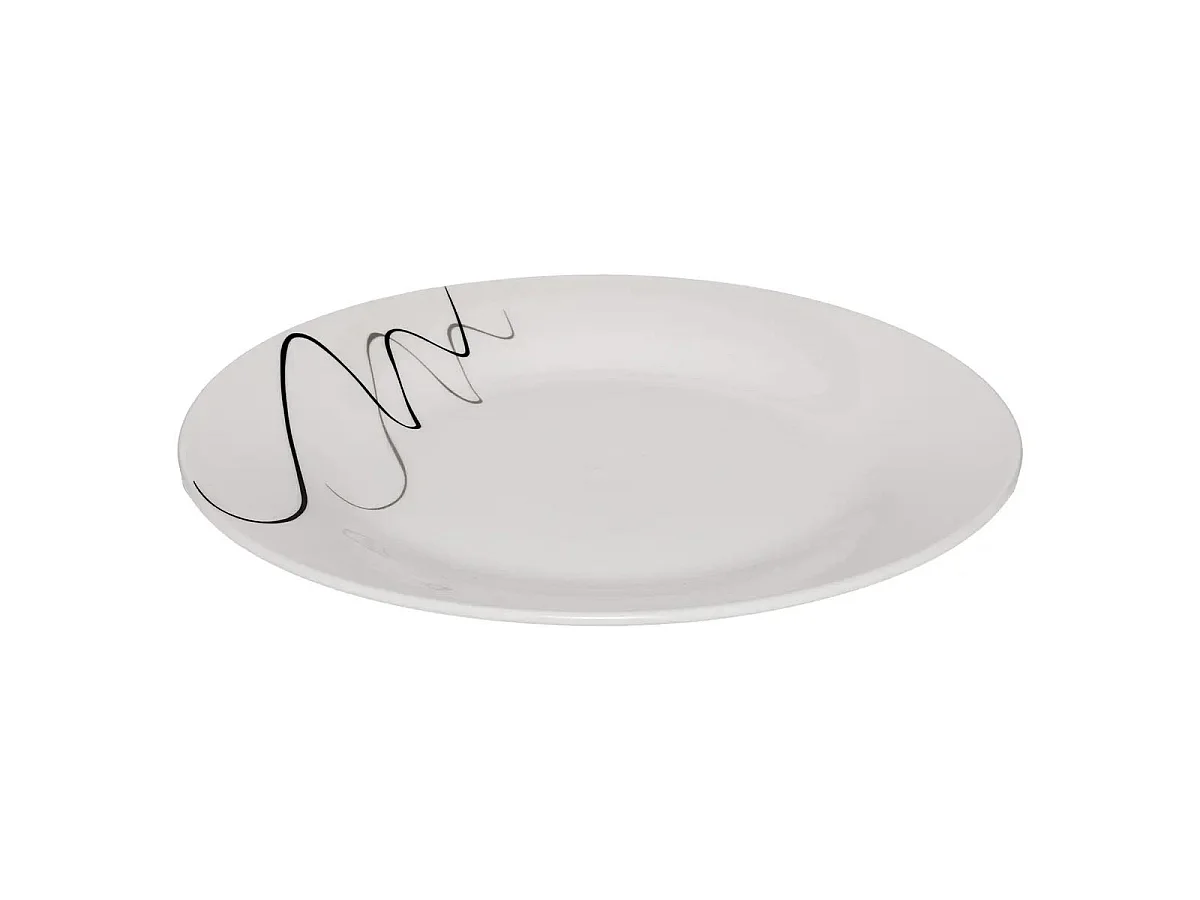 Service de Table 18 Pièces "Pablo" 26cm Blanc & Noir