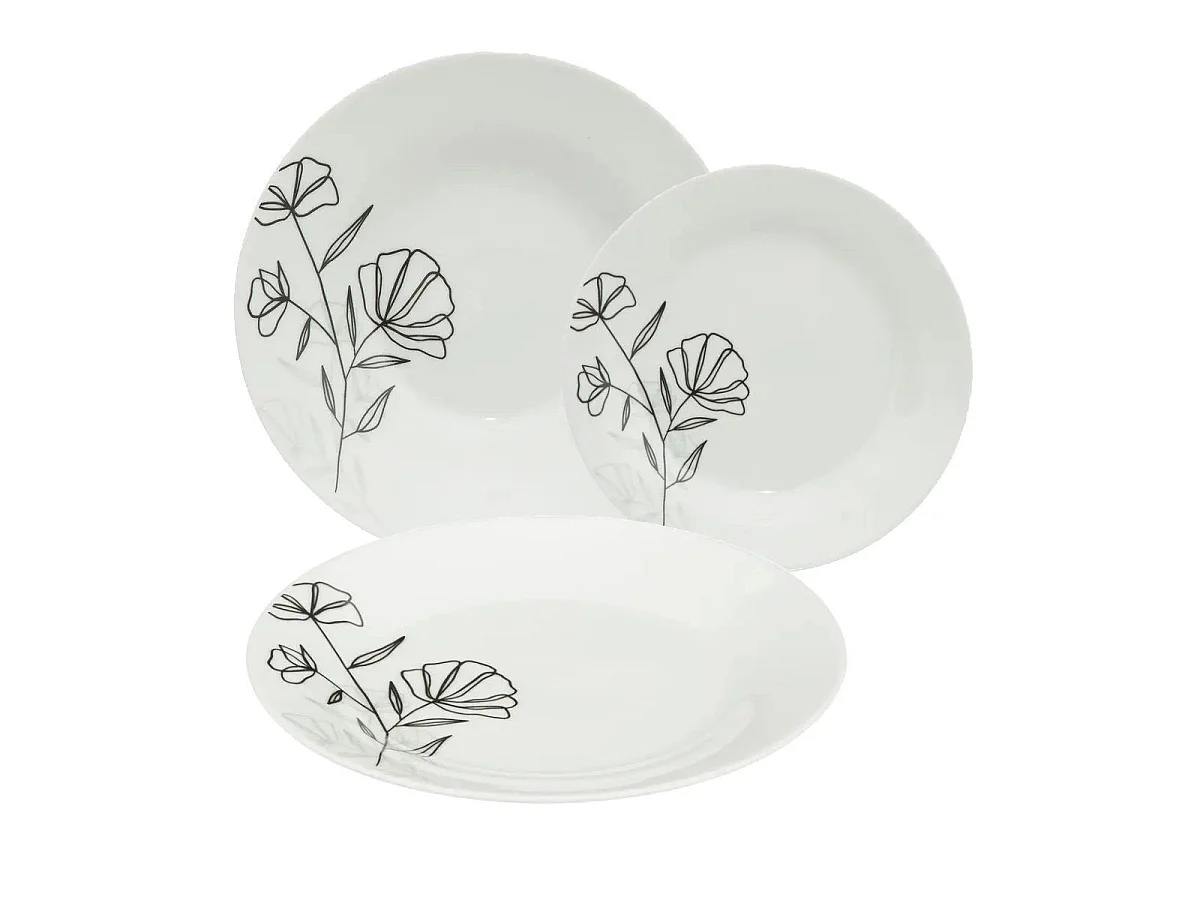 Service de Table 18 Pièces "Azalée" 27cm Blanc