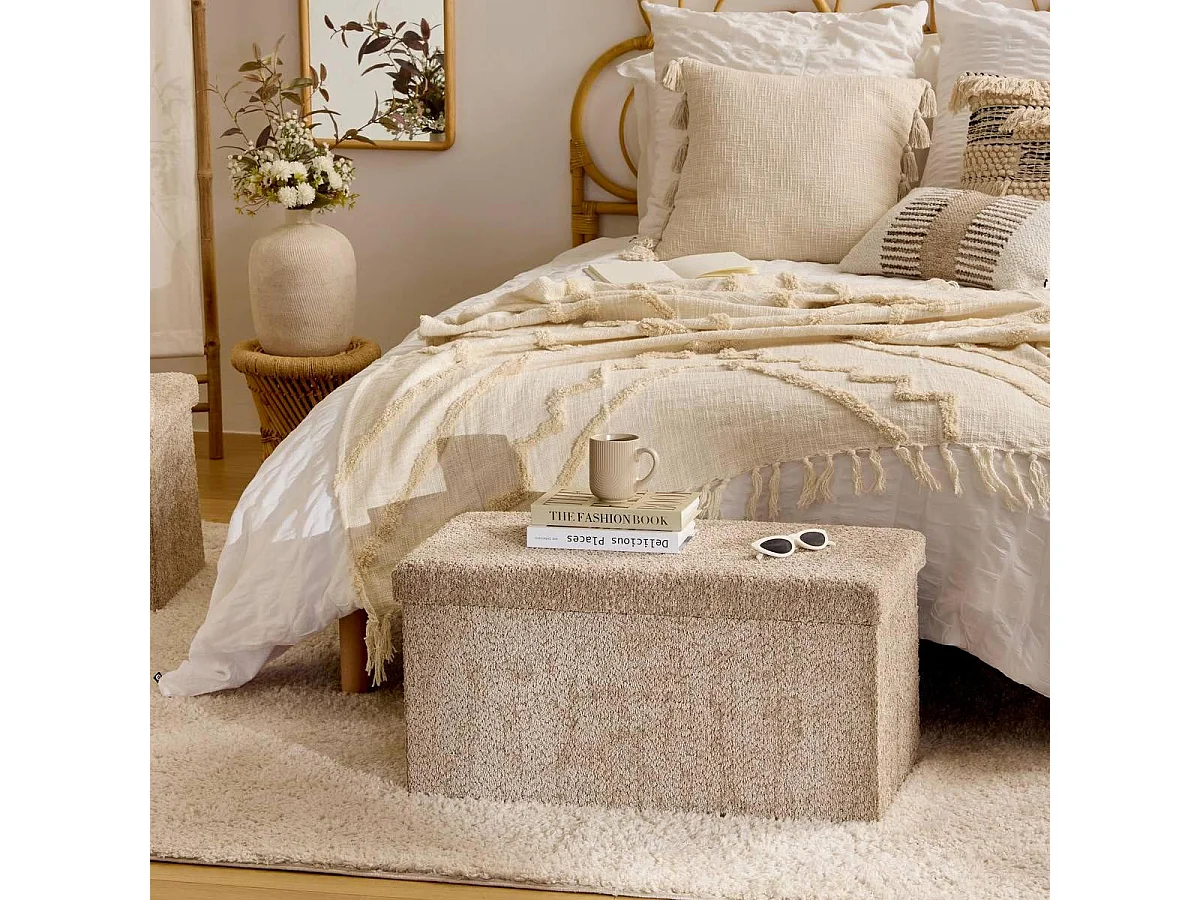 Banc Coffre Pliable "Soana" 76cm Taupe