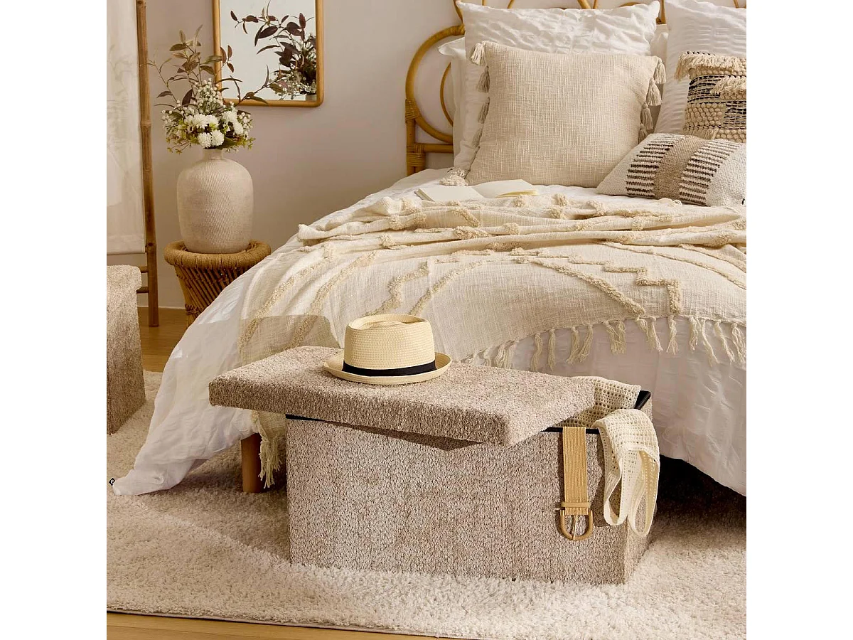Banc Coffre Pliable "Soana" 76cm Taupe