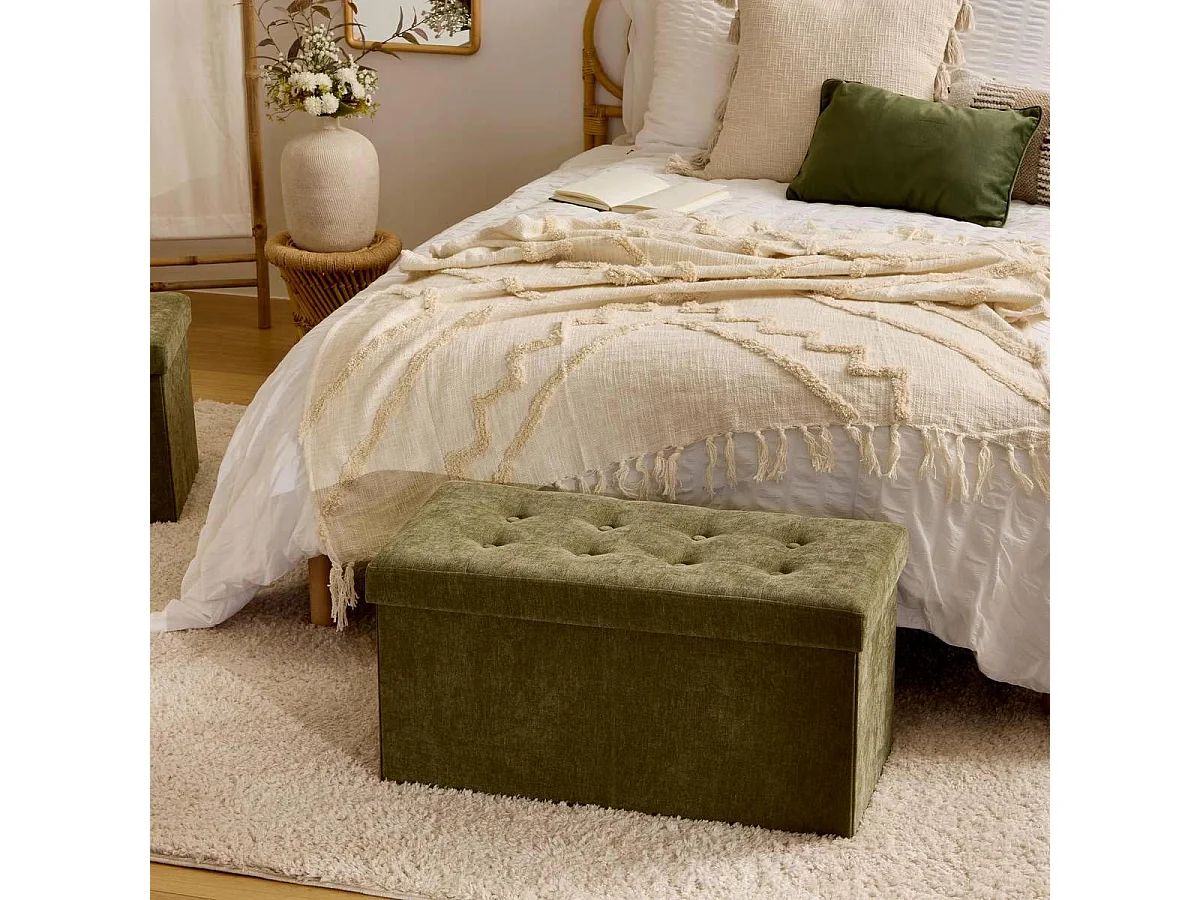 Banquette Pliable Velours "Lysandre" 76cm Kaki