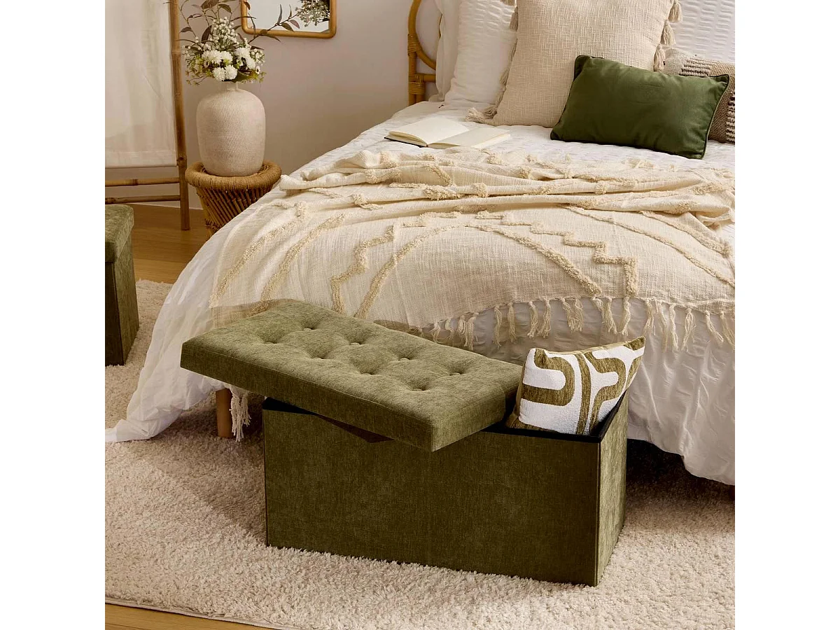 Banquette Pliable Velours "Lysandre" 76cm Kaki