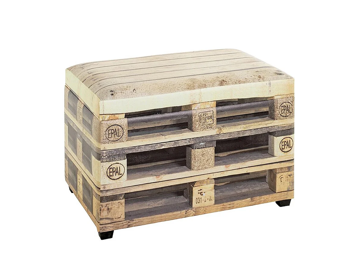 Banc Coffre de Rangement Palette "Timmy" 58cm Beige