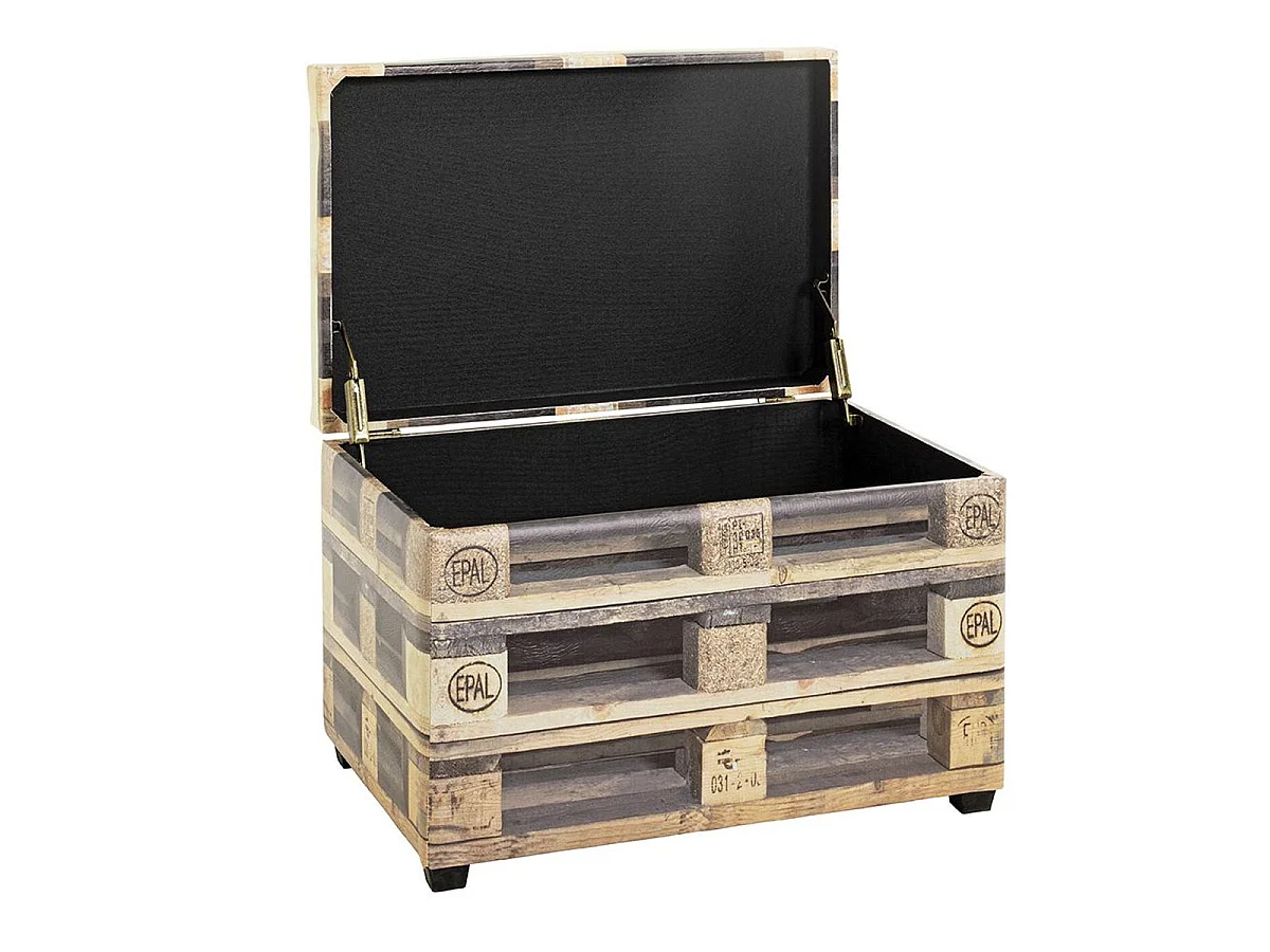 Banc Coffre de Rangement Palette "Timmy" 58cm Beige