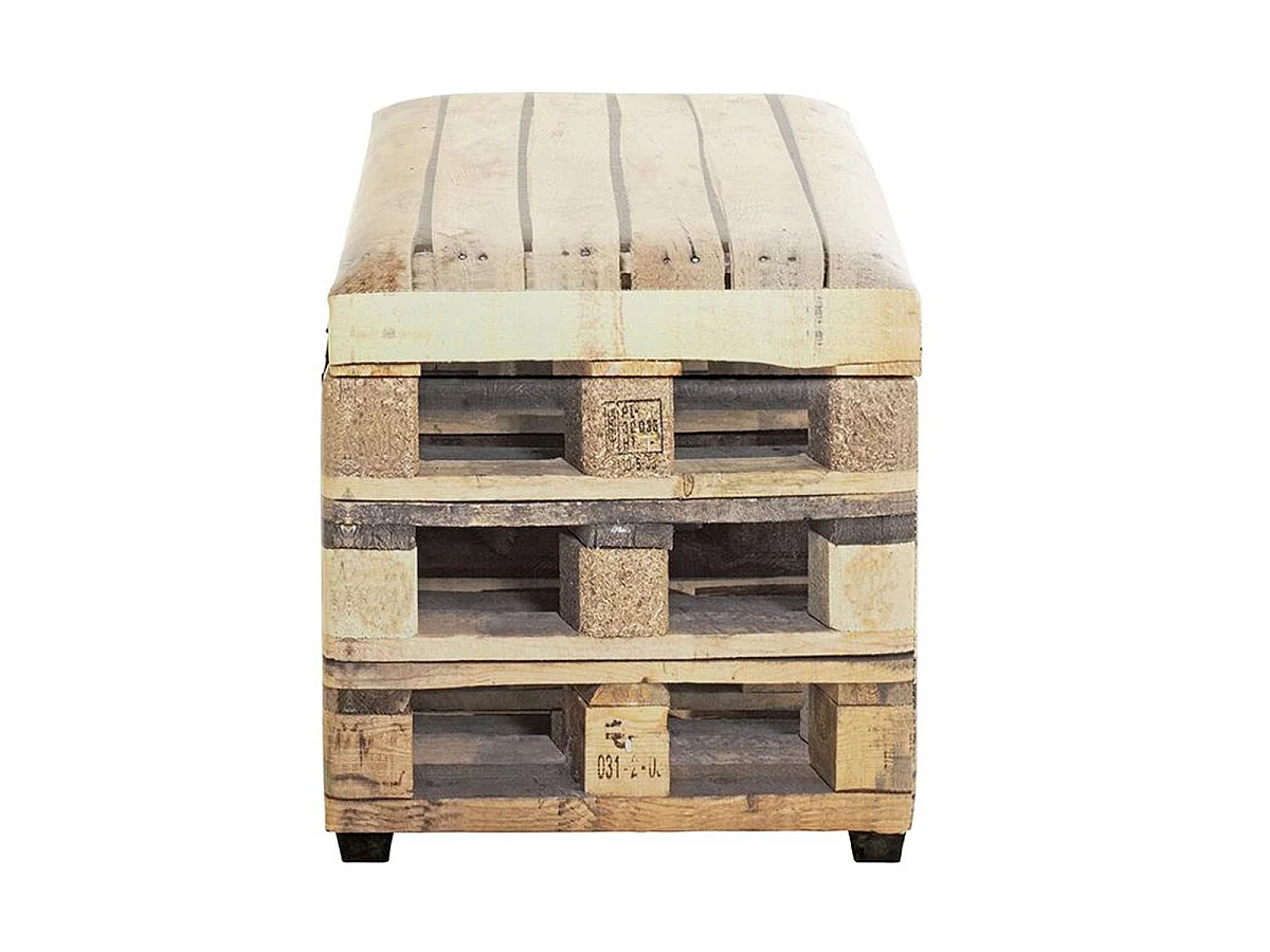 Banc Coffre de Rangement Palette "Timmy" 58cm Beige