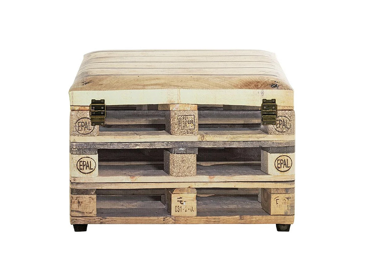 Banc Coffre de Rangement Palette "Timmy" 58cm Beige