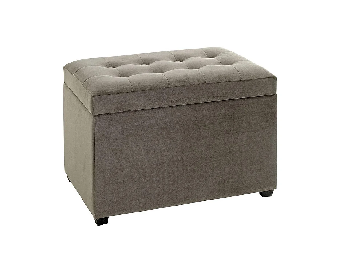 Banc Coffre de Rangement Matelassé "Samy" 58cm Anthracite