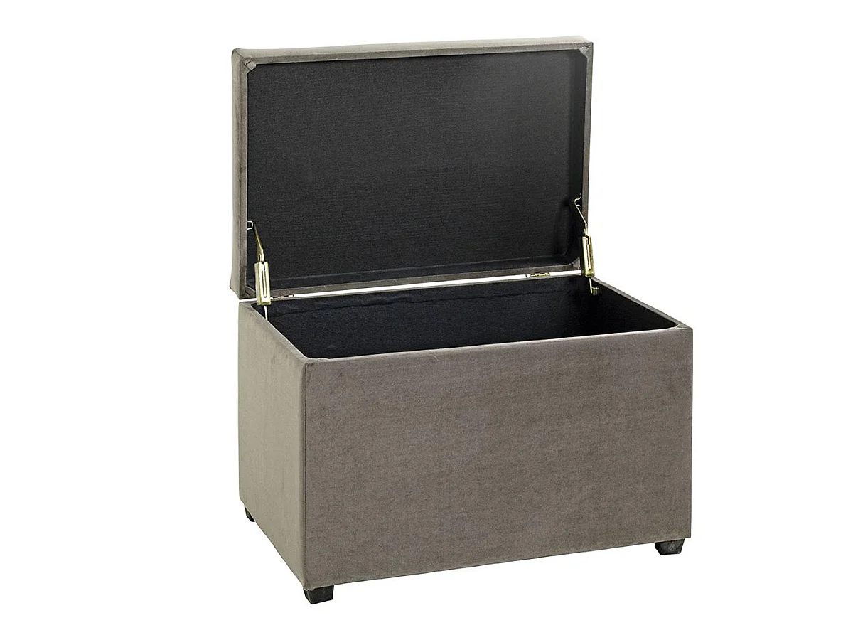 Banc Coffre de Rangement Matelassé "Samy" 58cm Anthracite