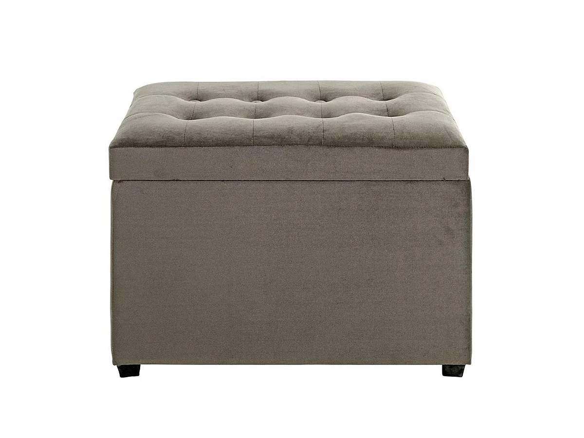 Banc Coffre de Rangement Matelassé "Samy" 58cm Anthracite