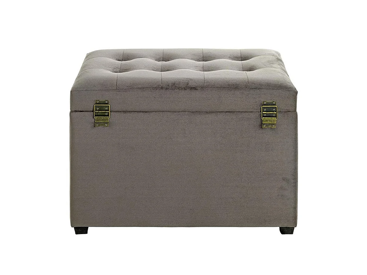Banc Coffre de Rangement Matelassé "Samy" 58cm Anthracite