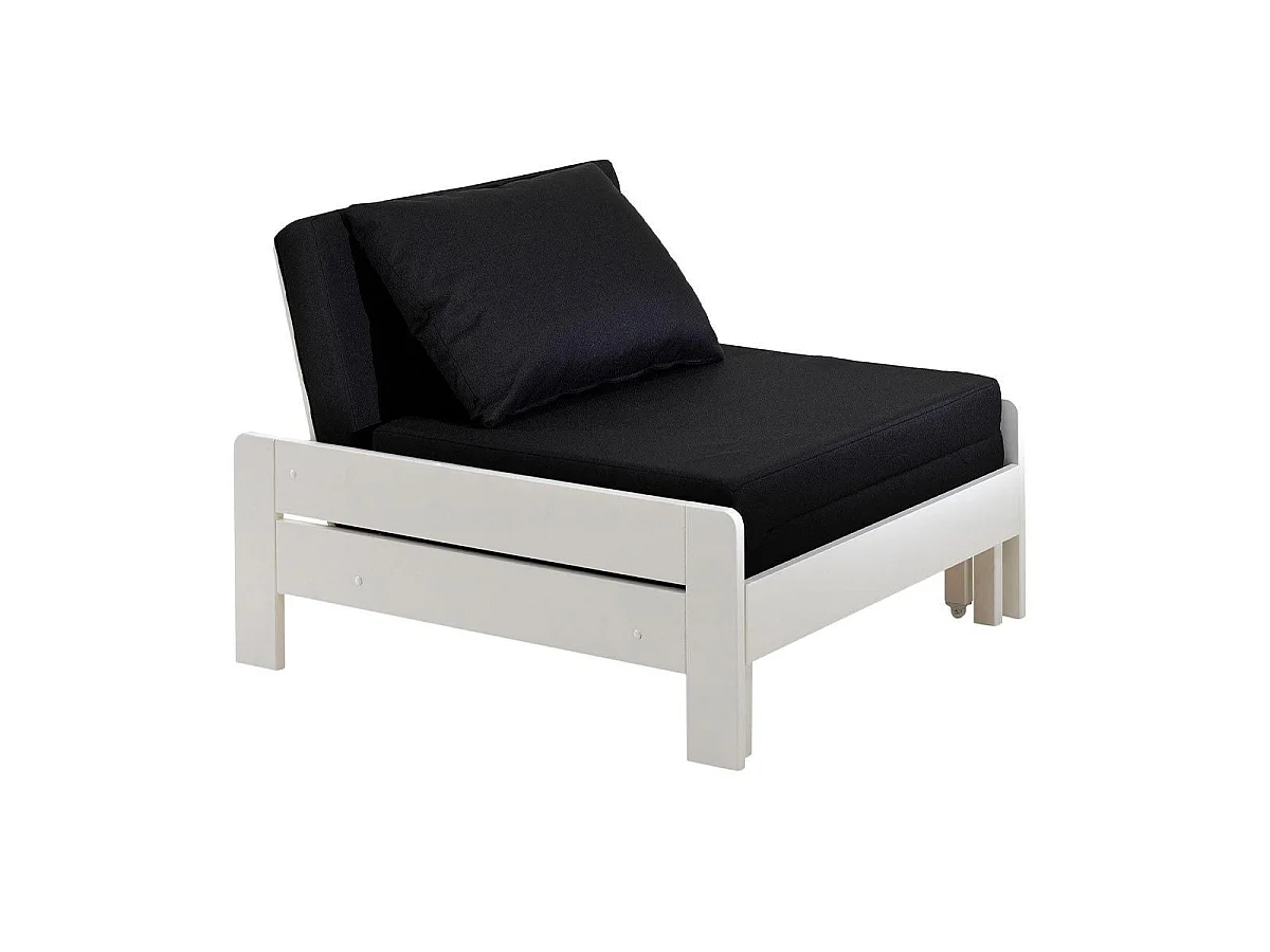 Pack - Lit Mezzanine & Fauteuil-Lit "Pino" Blanc