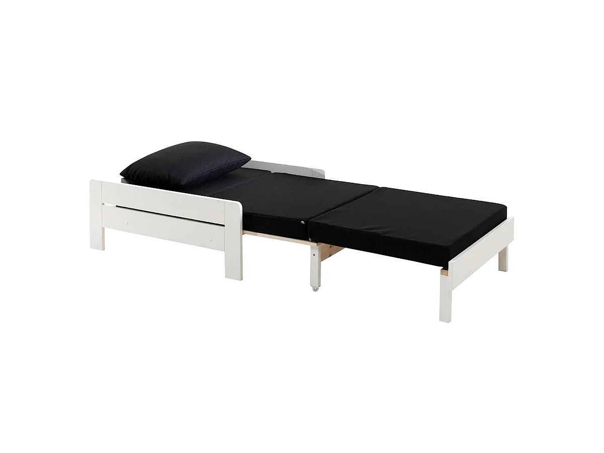 Pack - Lit Mezzanine & Fauteuil-Lit "Pino" Blanc