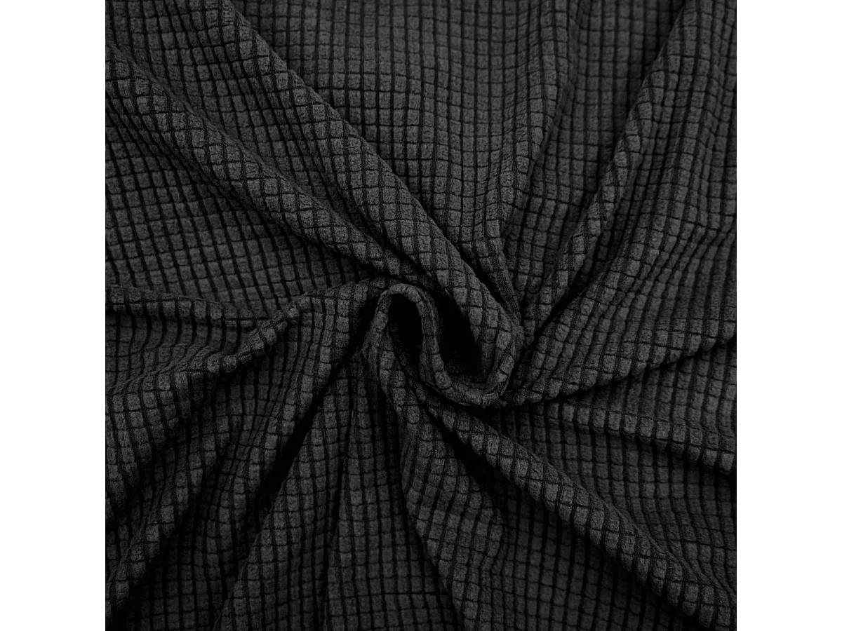 Housse de Canapé en Tissu Gaufré "Sacha" 230cm Noir