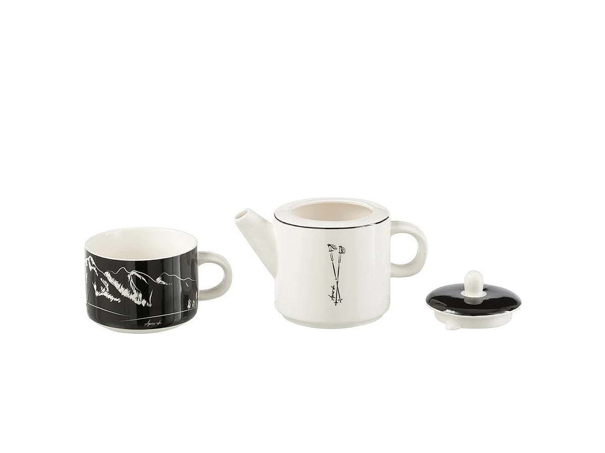 Théière Avec Tasse "Après-Ski" 78cl Blanc