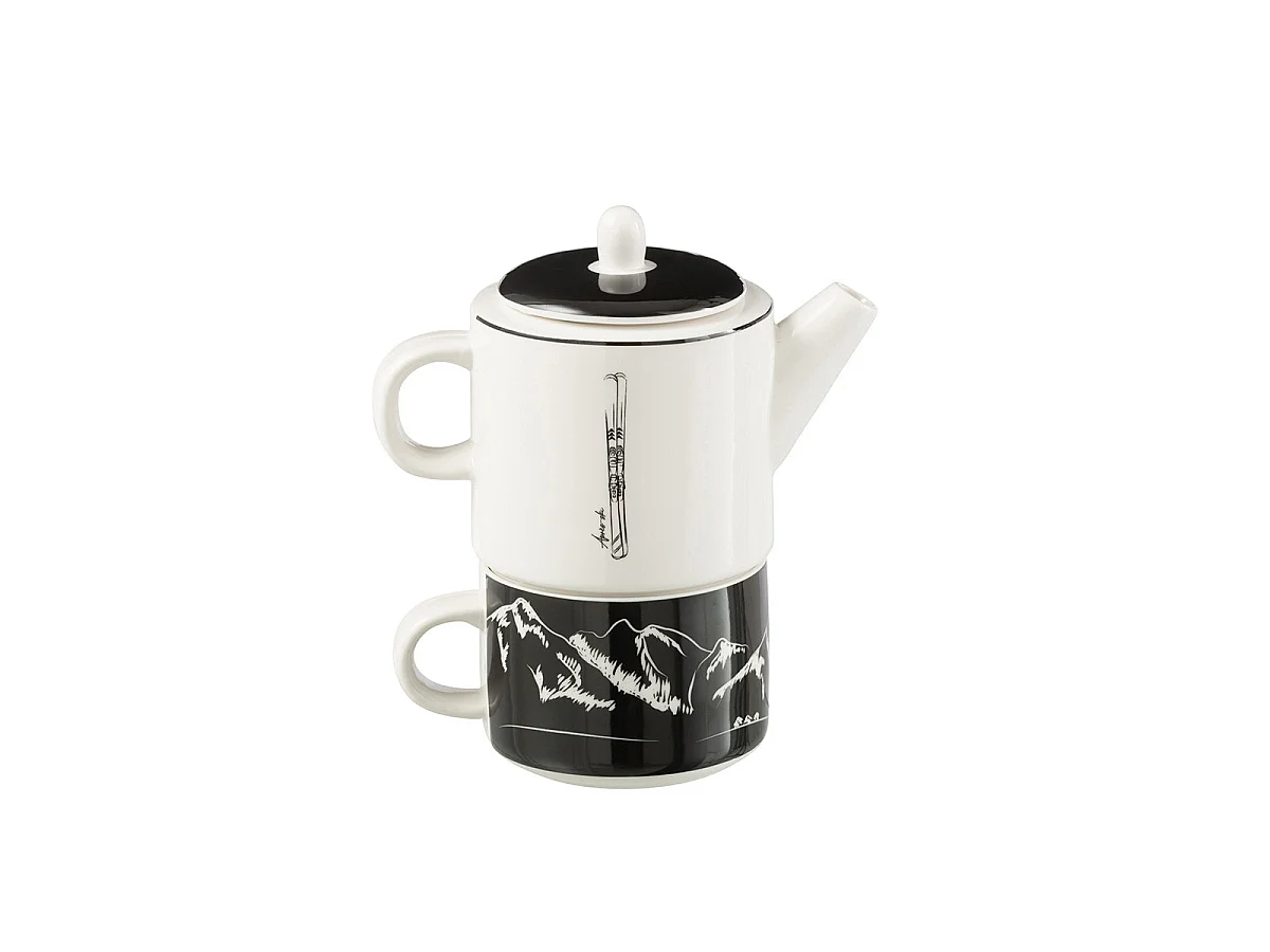 Théière Avec Tasse "Après-Ski" 78cl Blanc