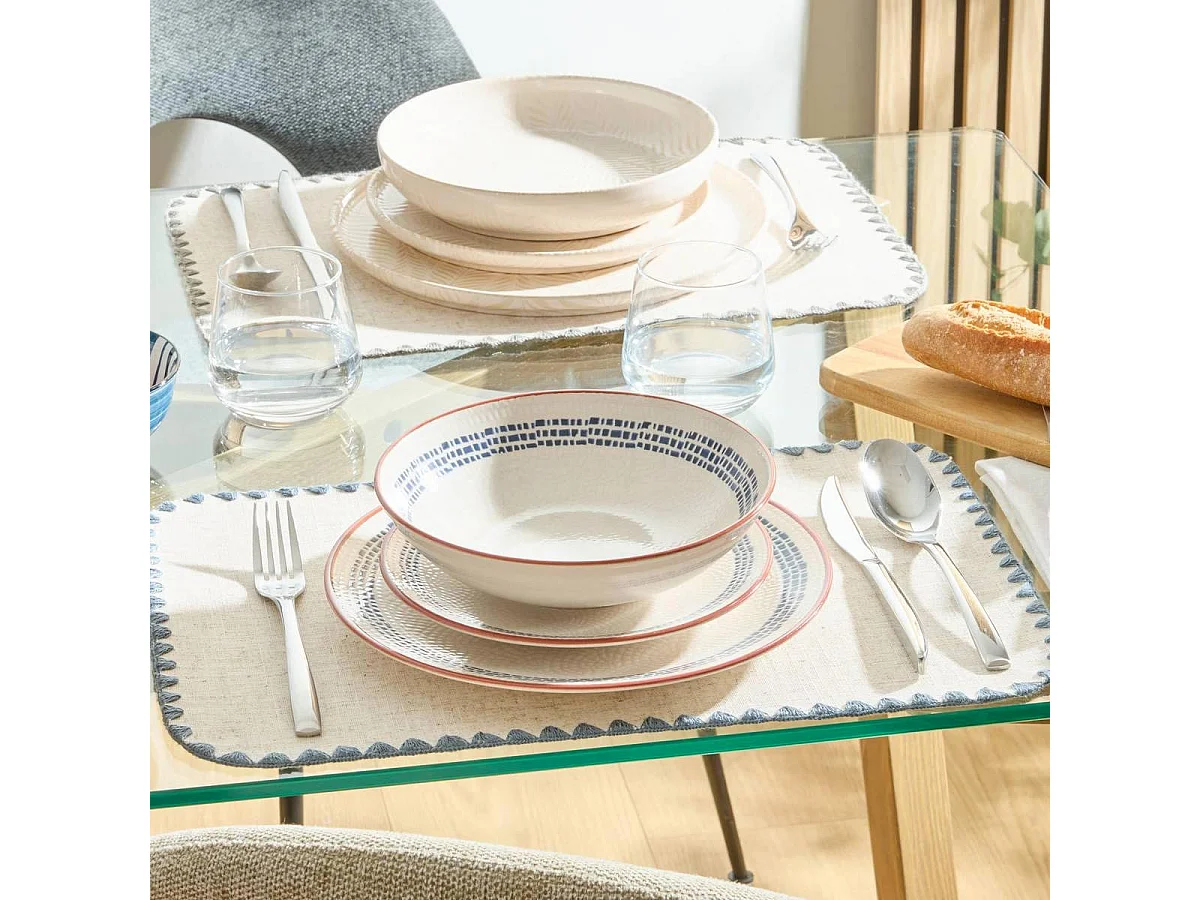 Lot de 6 Assiettes Creuses "Morgane" 20cm Crème