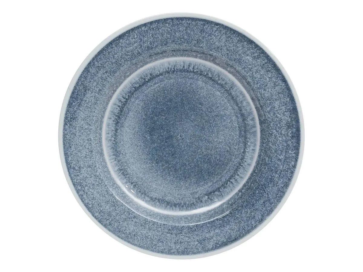 Lot de 6 Assiettes Plates "Fanny" 28cm Bleu