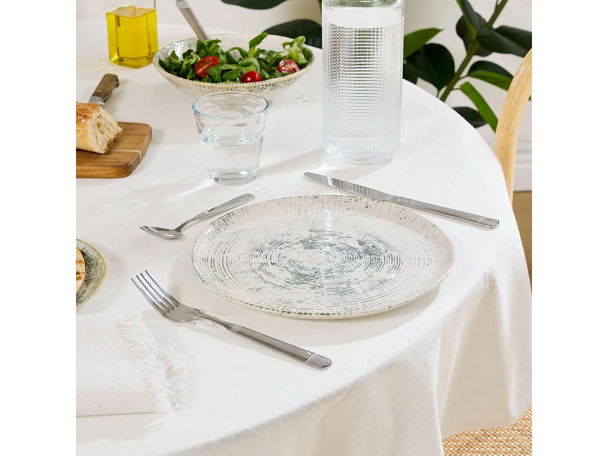 Lot de 6 Assiettes Plates "Ariane" 26cm Vert
