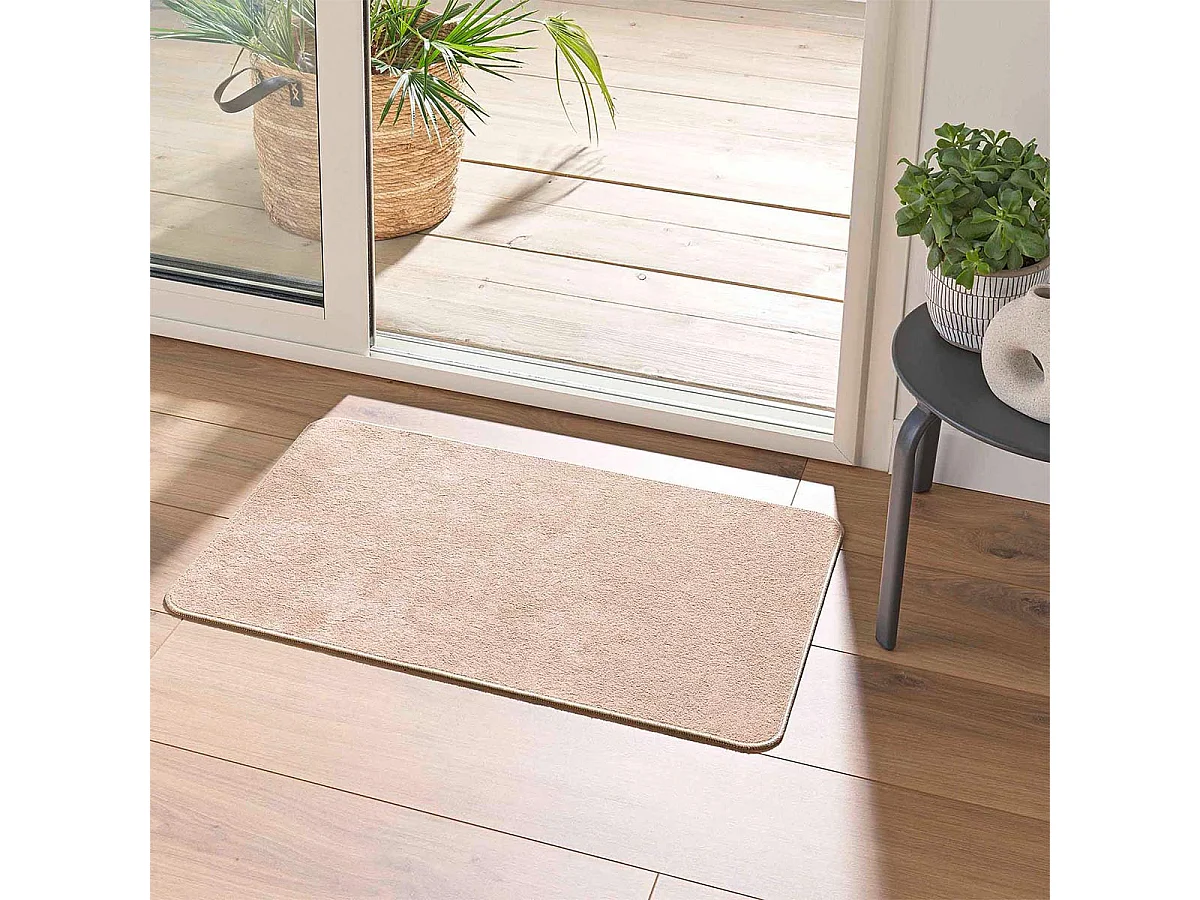 Tapis Tissé Velours "Carpetuni" 45x75cm Naturel