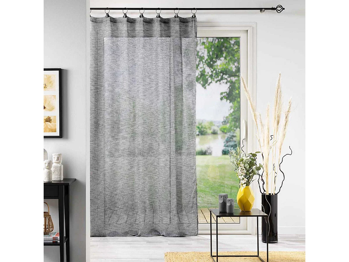 Rideau Voilage à Anneaux "Linka" 140x240cm Anthracite
