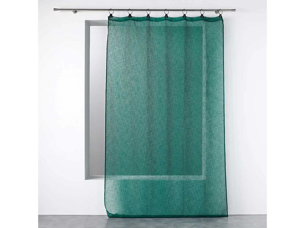 Rideau Voilage à Anneaux "Linka" 140x240cm Émeraude