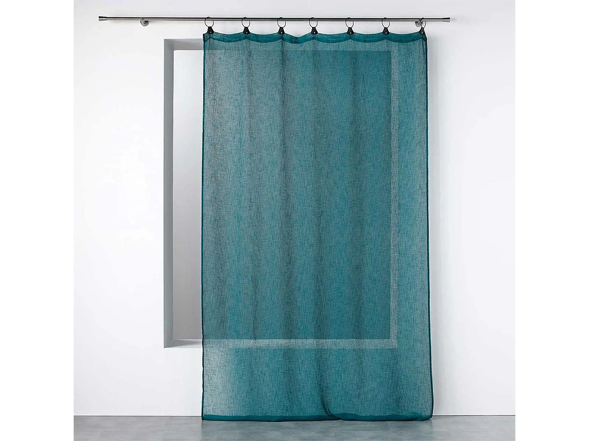 Rideau Voilage à Anneaux "Linka" 140x240cm Bleu