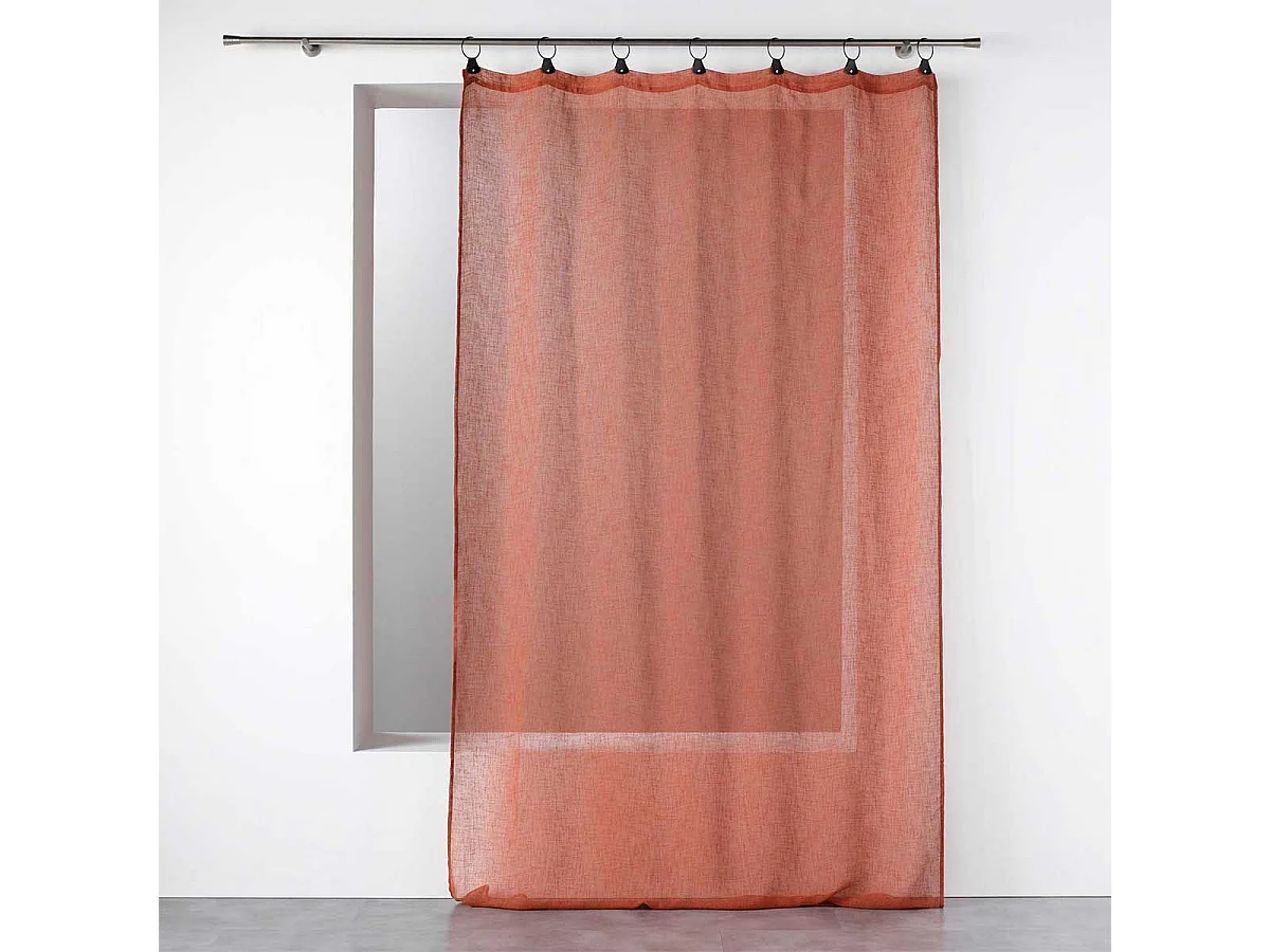 Rideau Voilage à Anneaux "Linka" 140x240cm Terracotta