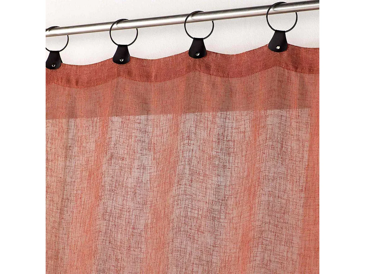 Rideau Voilage à Anneaux "Linka" 140x240cm Terracotta