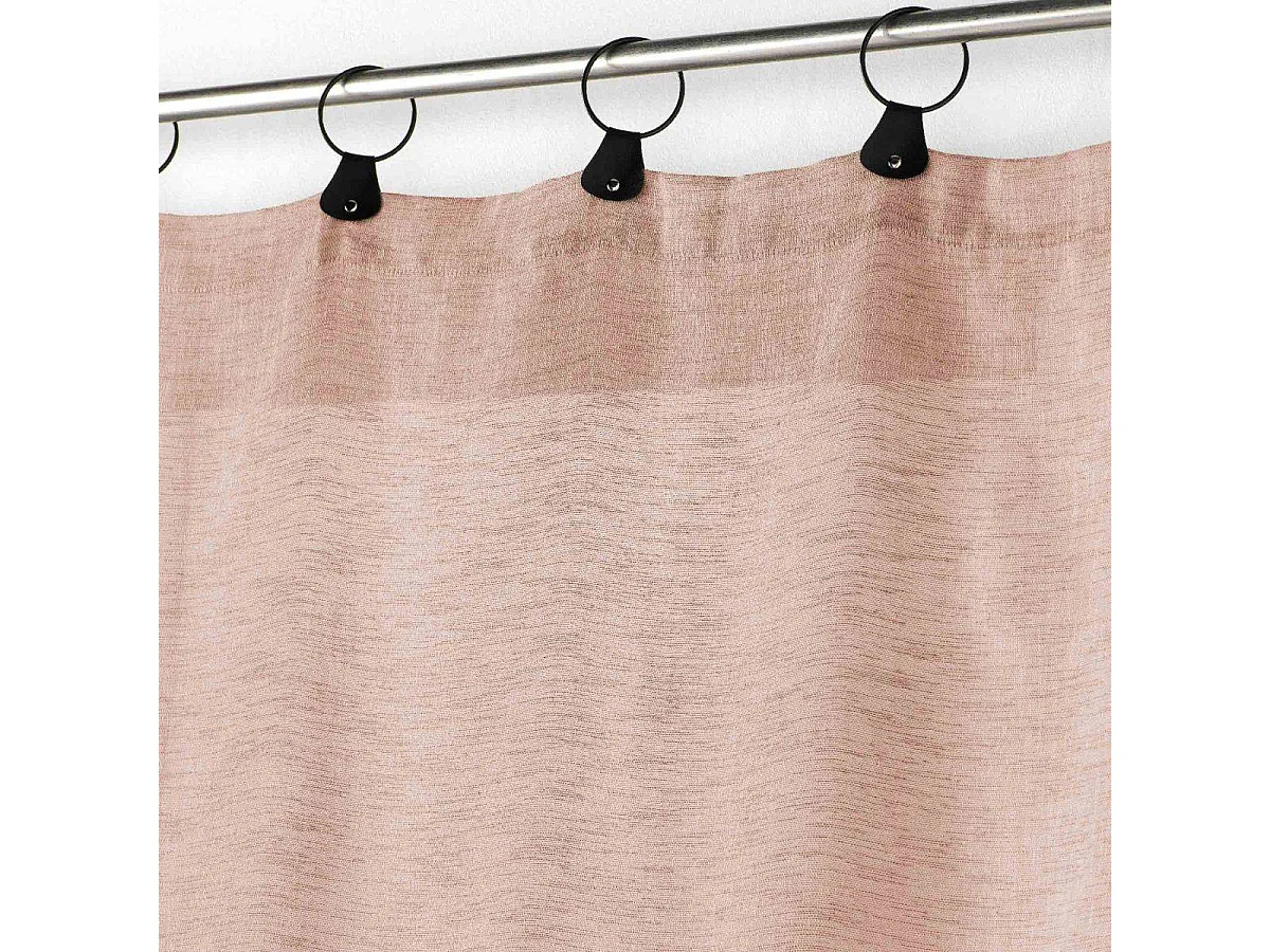 Rideau Voilage à Anneaux "Linka" 140x240cm Rose Blush