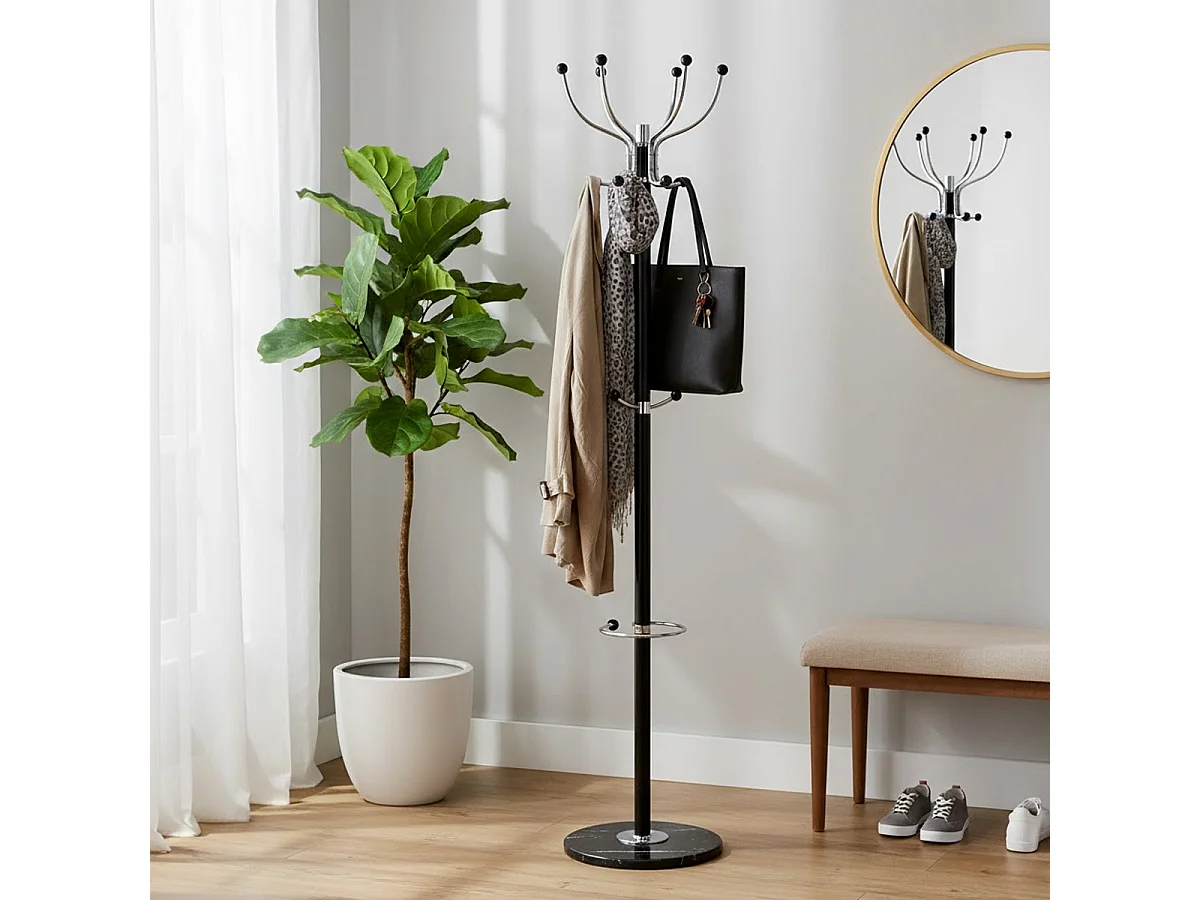 Porte-Manteau Design "Vinty" 176cm Noir & Chrome
