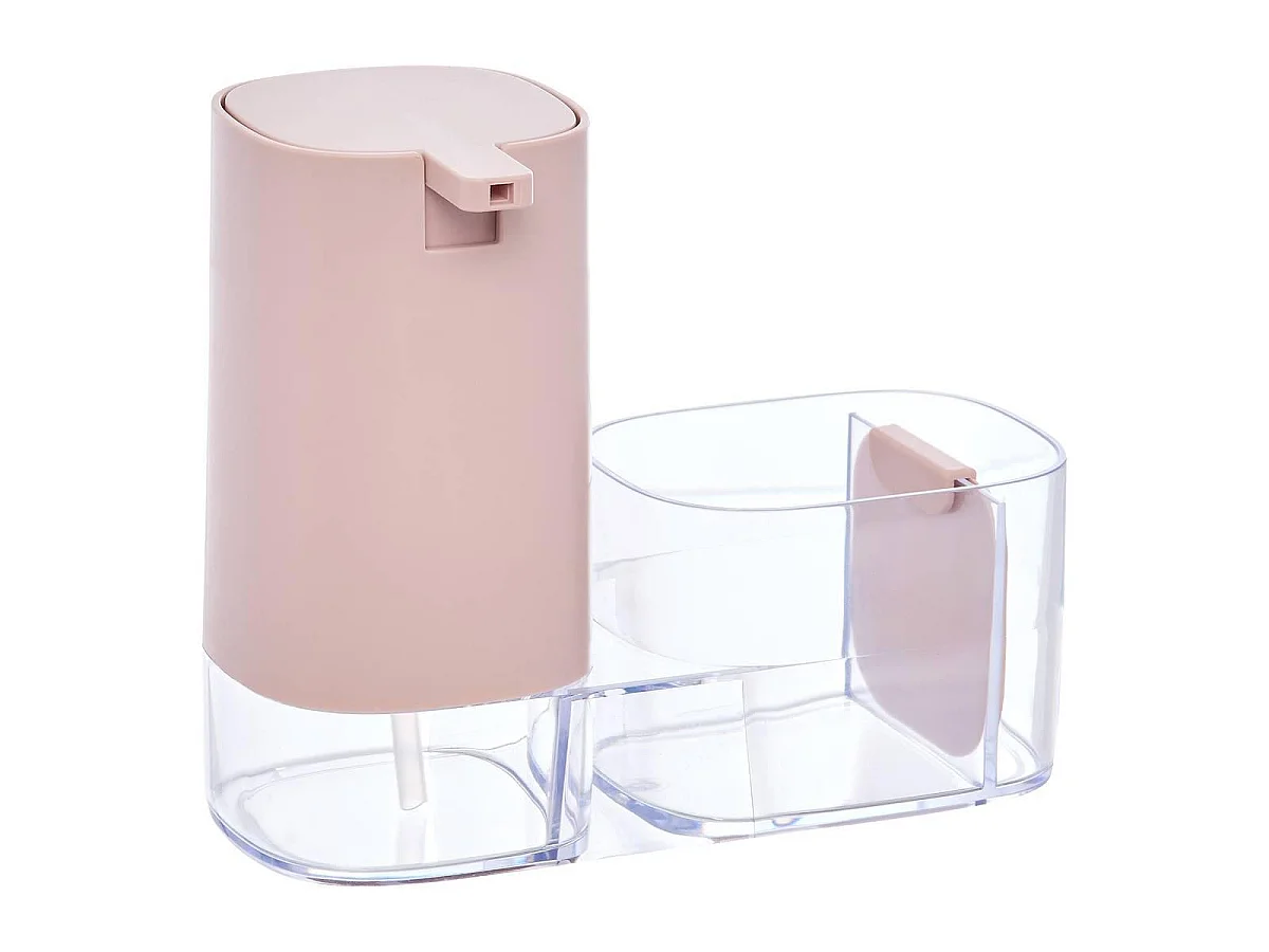 Distributeur de Savon & Organiseur d'Évier "Poly" 19cm Rose