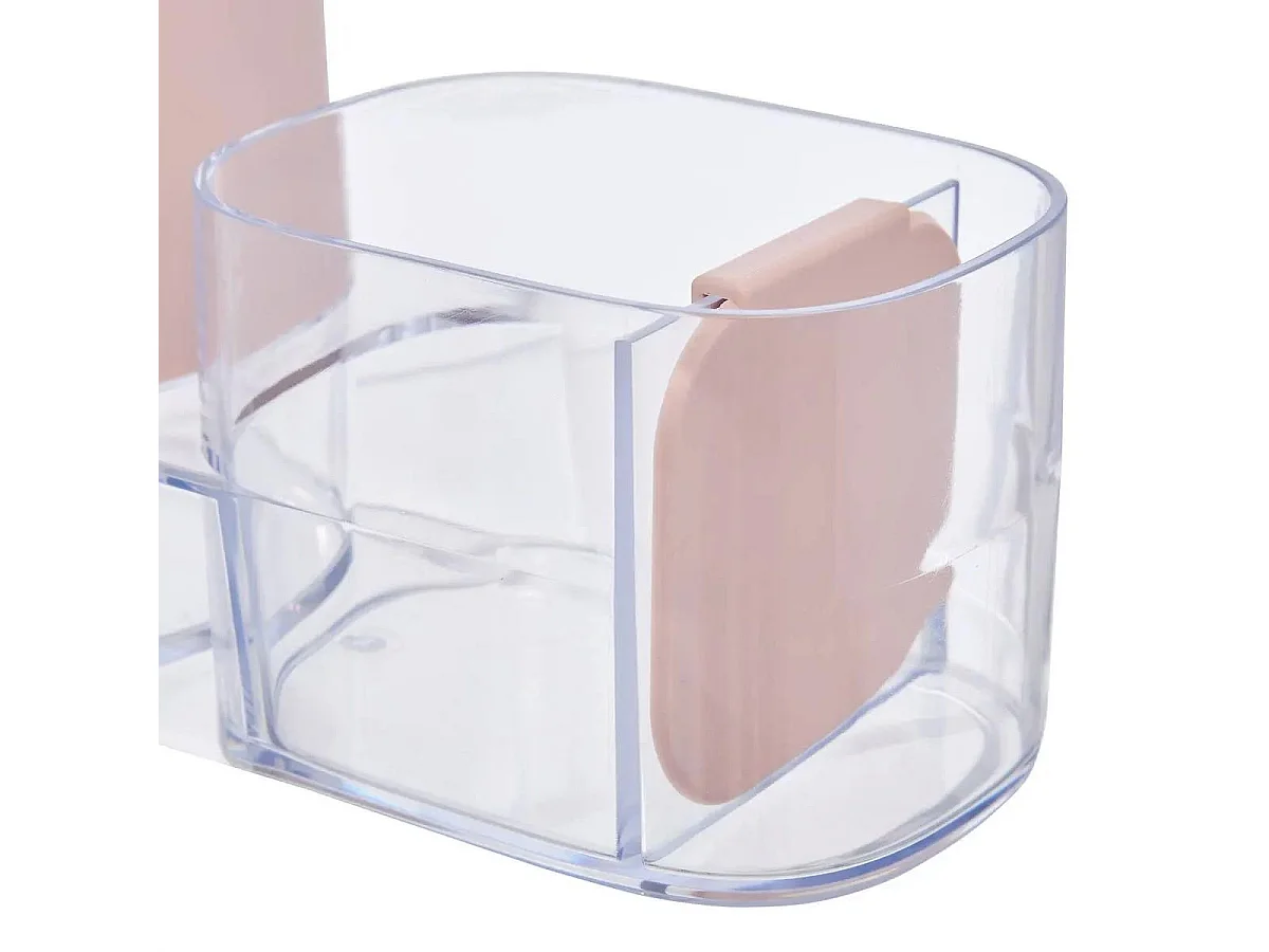 Distributeur de Savon & Organiseur d'Évier "Poly" 19cm Rose